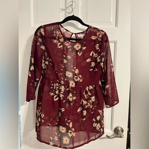 Sheer O’Neill peplum style blouse